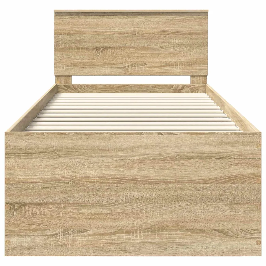 Cadre de lit Chêne Sonoma 75 x 190 cm Bois d'ingénierie - 7