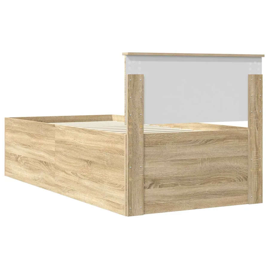 Cadre de lit Chêne Sonoma 75 x 190 cm Bois d'ingénierie - 9