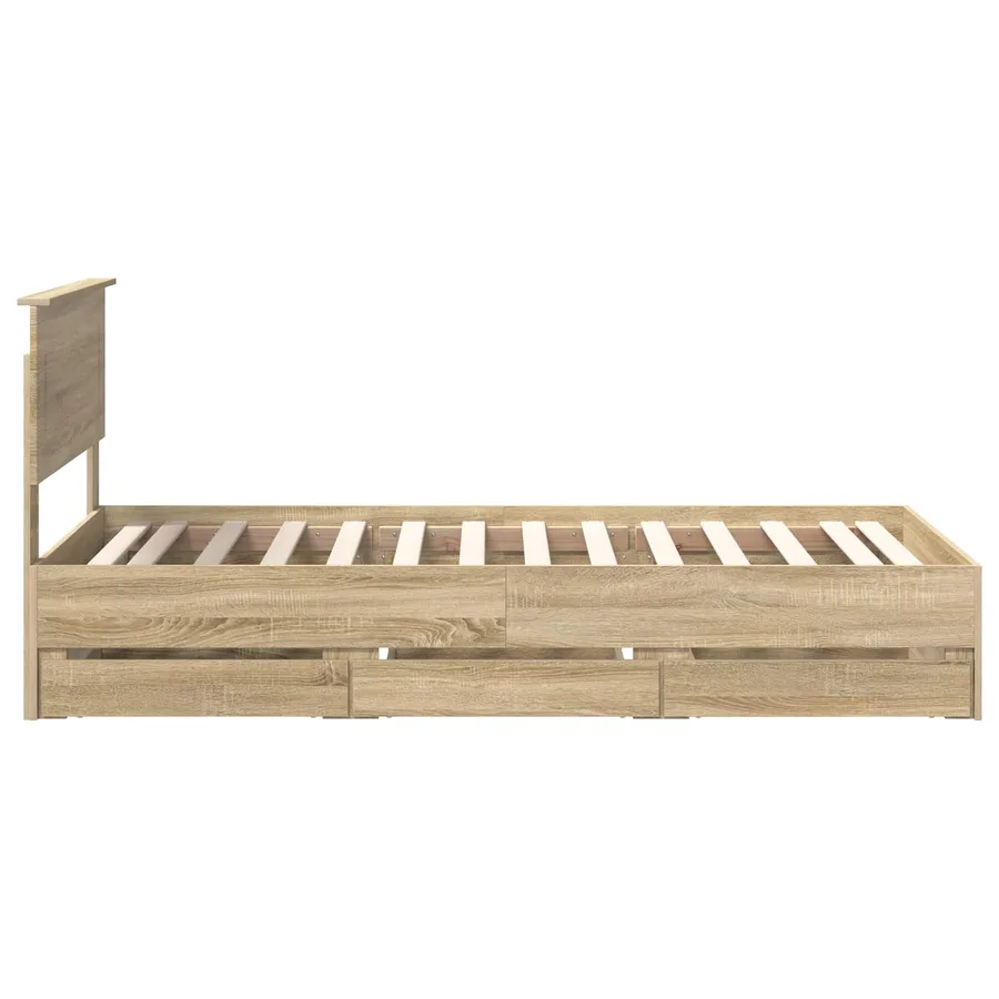 Cadre de lit Chêne Sonoma 75 x 190 cm Bois Ingénierie - 9