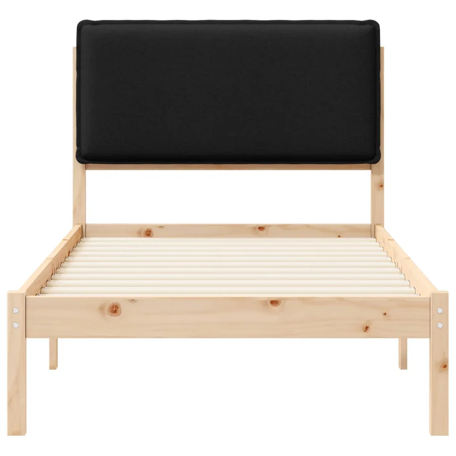 Cadre de lit avec tête de lit rembourrée Noir 90 x 200 cm - 5