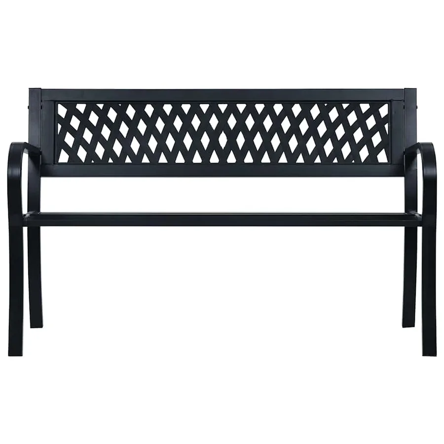 Banc de jardin 125 cm Noir Acier - 2