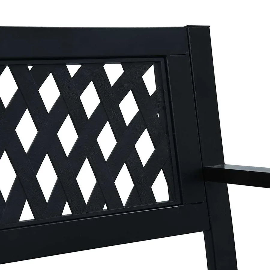 Banc de jardin 125 cm Noir Acier - 6