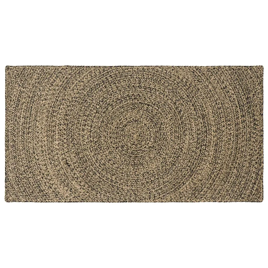 Tapis de surface Naturel et noir 60 x 110 cm Jute