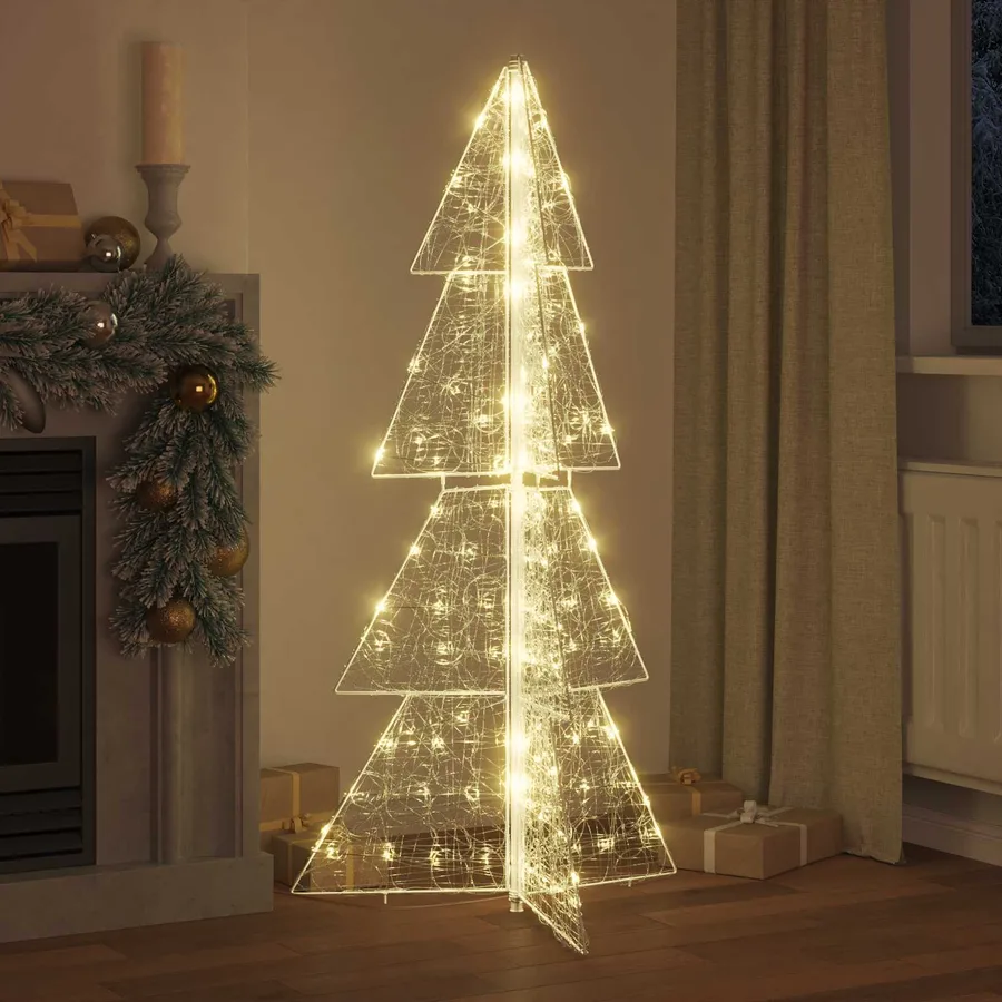 Sapin de Noël avec 160 LED Blanc chaud 150 cm Acrylique - 3