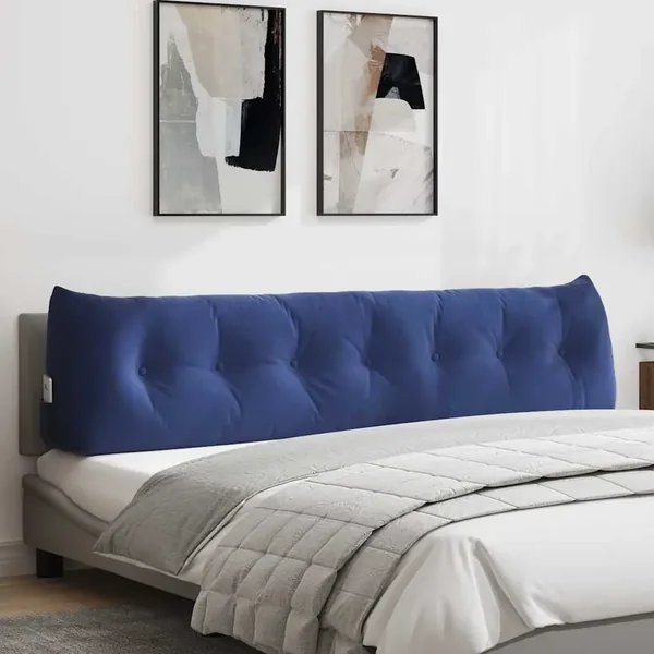 Coussin de Dos Bleu police 200 x 24 x 50 cm Velours