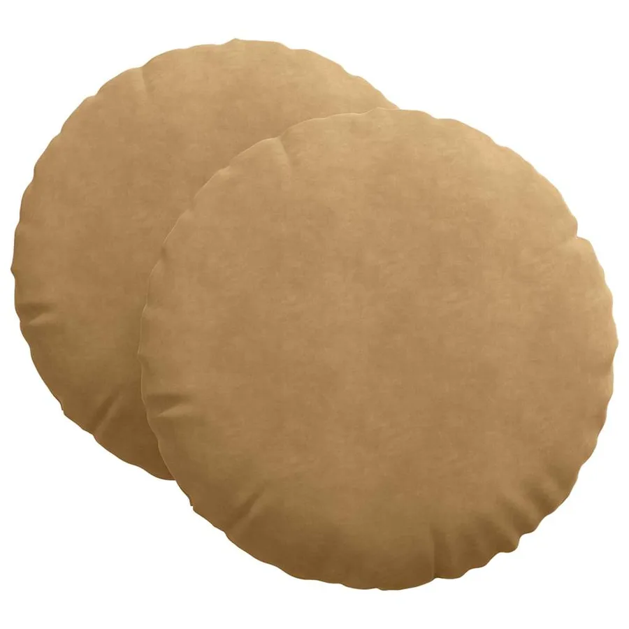 Coussins de siège 2 pcs Marron Ø 80 x 29 cm Velours - 2