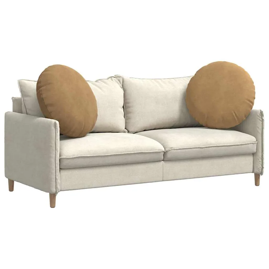 Coussins de siège 2 pcs Marron Ø 80 x 29 cm Velours - 3