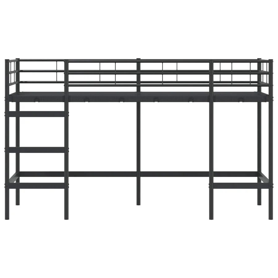 Lit mezzanine pour enfants Uni Noir 100 x 190 cm Acier - 5