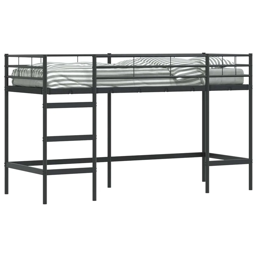 Lit mezzanine pour enfants Noir 90 x 190 cm Acier - 2