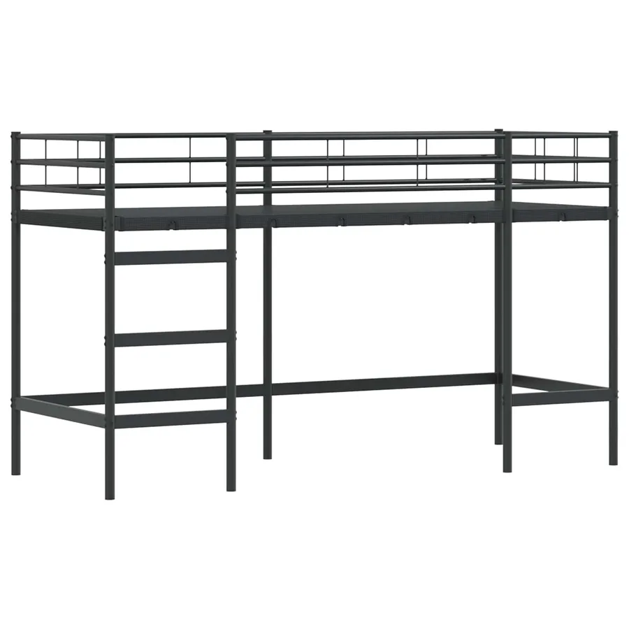 Lit mezzanine pour enfants Noir 90 x 190 cm Acier - 4