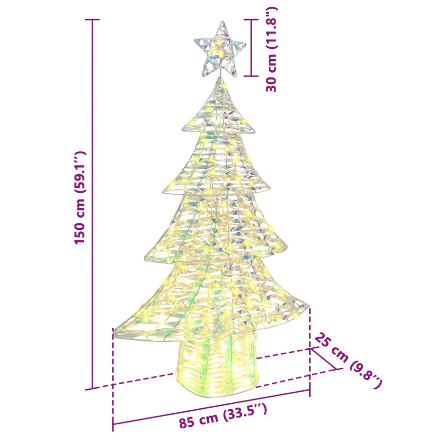 Sapin de Noël avec 160 LED Blanc chaud 150 cm PET - 8