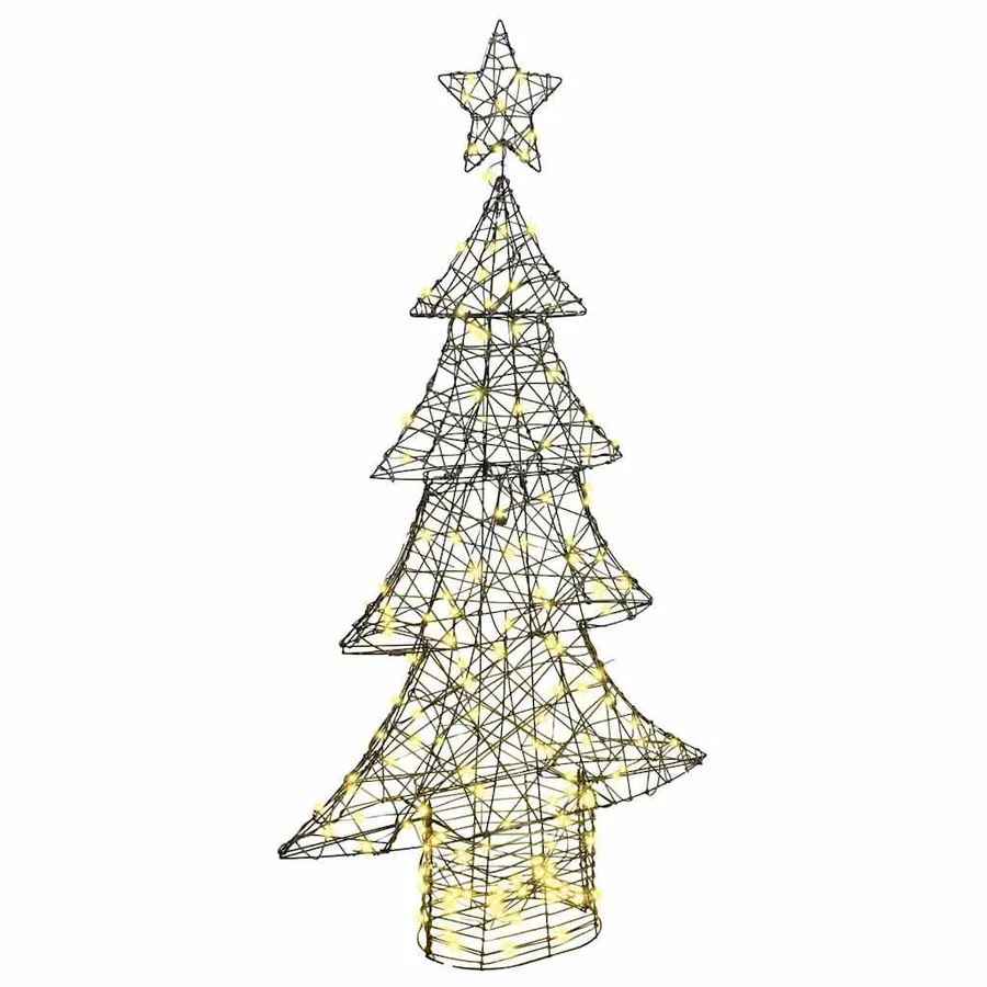 Sapin de Noël avec 160 LED Blanc chaud 150 cm Rotin - 2