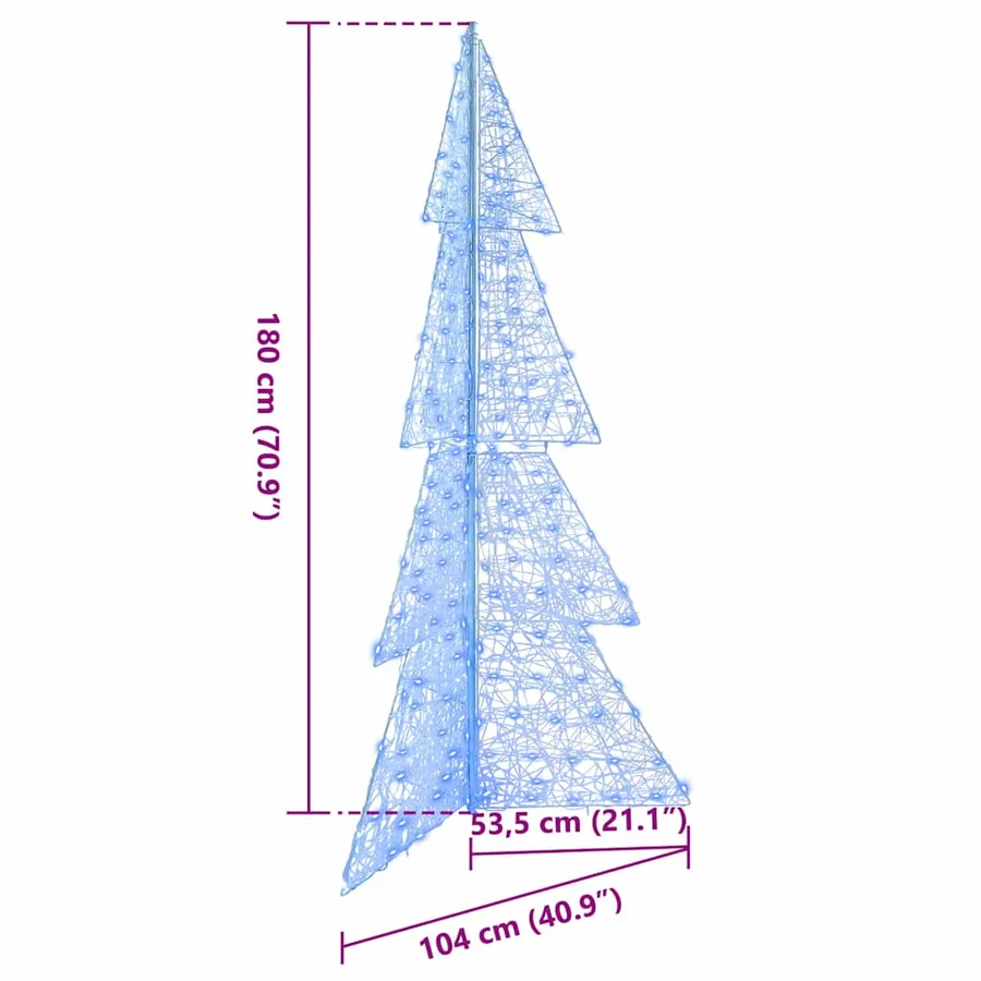 Sapin de Noël avec 240 LED Bleu 180 cm Acrylique - 10