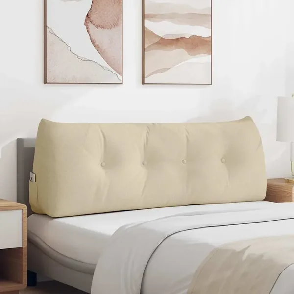 Coussin de Dos Crème 140 x 24 x 50 cm tissu