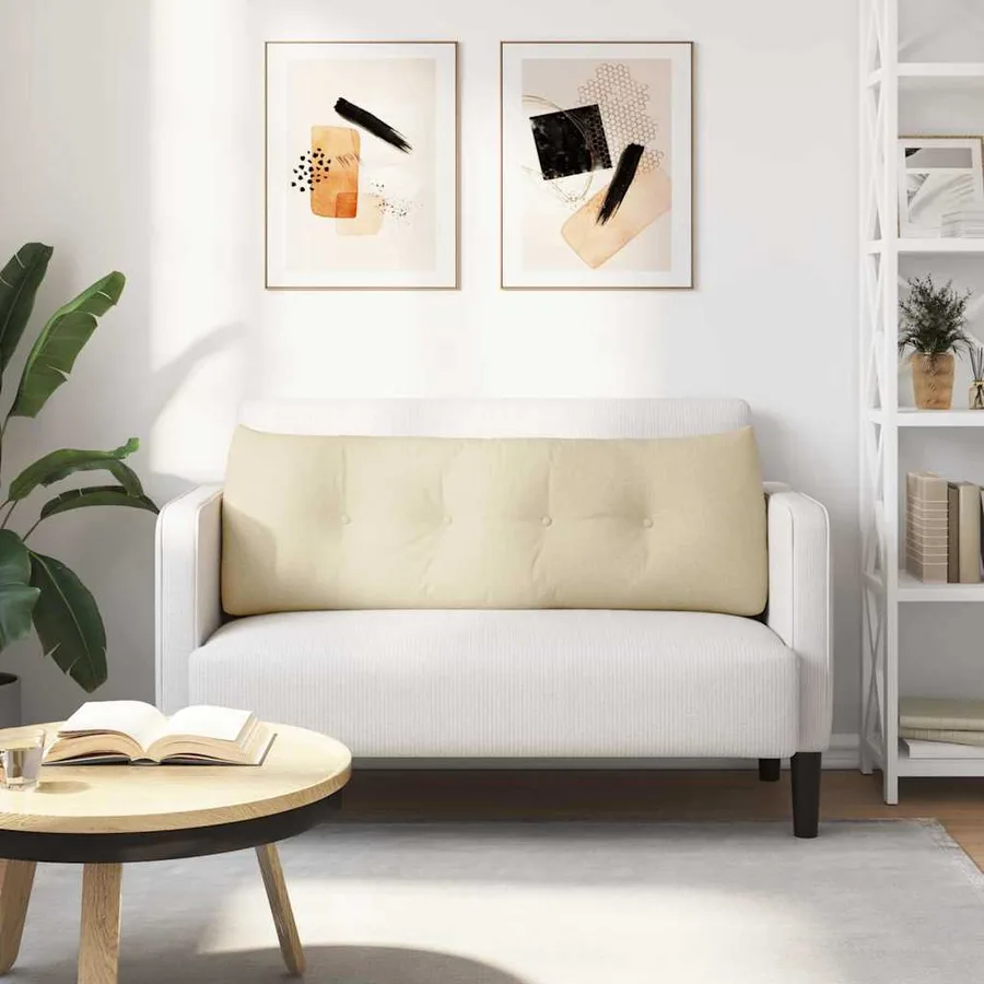 Coussin de Dos Crème 140 x 24 x 50 cm tissu - 4