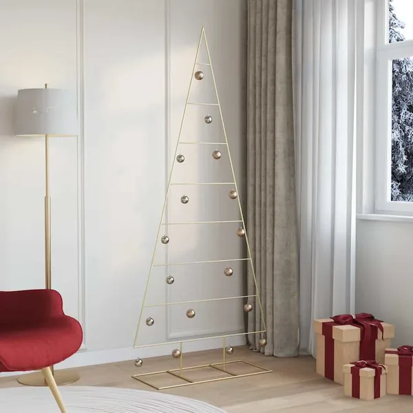 Arbre de Noël en métal Doré 211 cm Acier peint par poudre