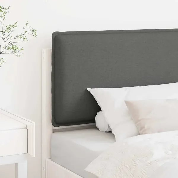 Tête de lit capitonnée Blanc et gris clair 75 cm Pin massif