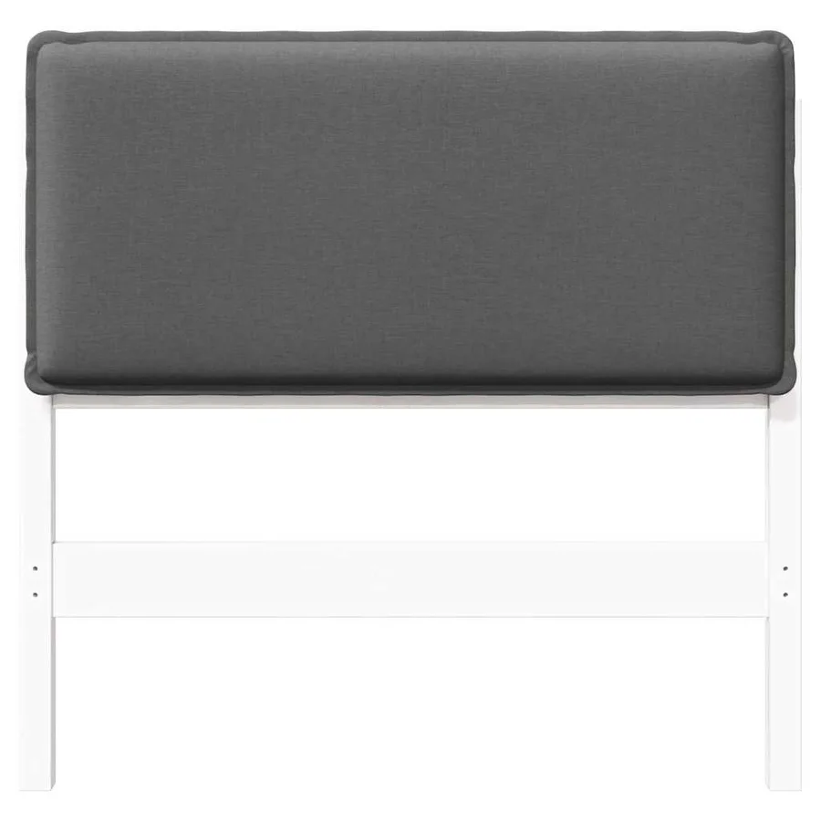 Tête de lit capitonnée Blanc et gris clair 75 cm Pin massif - 4