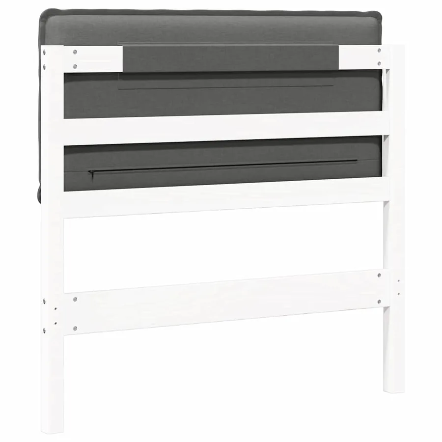 Tête de lit capitonnée Blanc et gris clair 75 cm Pin massif - 6