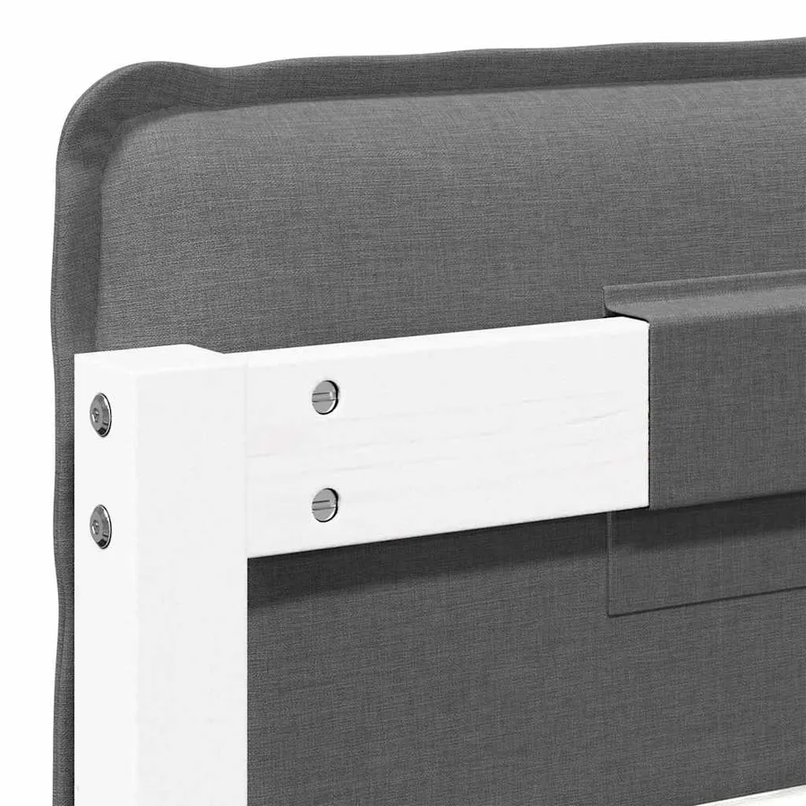 Tête de lit capitonnée Blanc et gris clair 75 cm Pin massif - 8