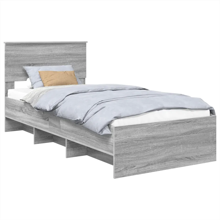 Cadre de lit Gris Sonoma 80 x 200 cm Bois d'ingénierie - 2