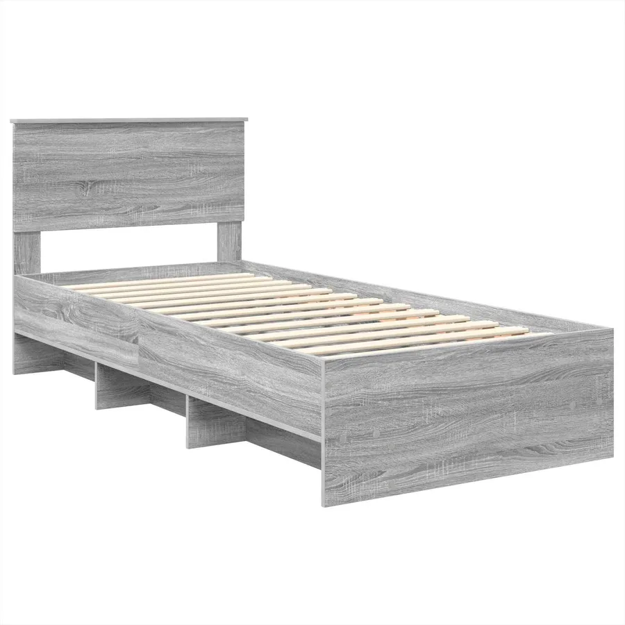 Cadre de lit Gris Sonoma 80 x 200 cm Bois d'ingénierie - 4