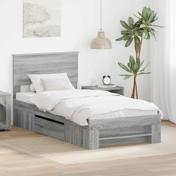 Cadre de lit Gris Sonoma 80 x 200 cm Bois d'ingénierie