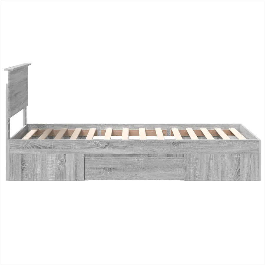 Cadre de lit Gris Sonoma 80 x 200 cm Bois d'ingénierie - 9