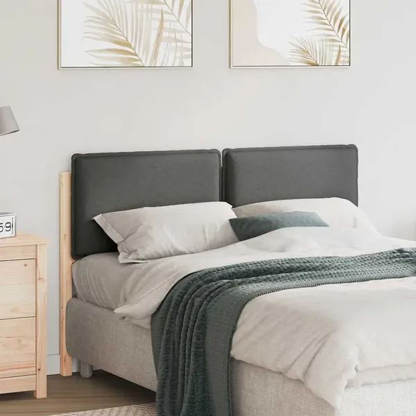 Tête de lit capitonnée Gris Naturel et Clair Pin massif