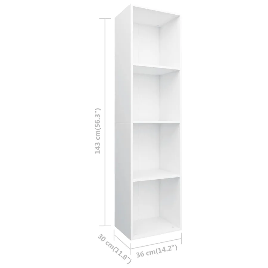 Bibliothèque/Meuble TV Blanc 36x30x143 cm Bois d'ingénierie - 11