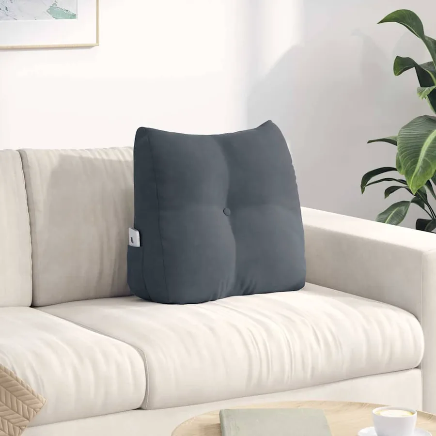 Coussin de Dos Gris foncé 45 x 24 x 50 cm Velours