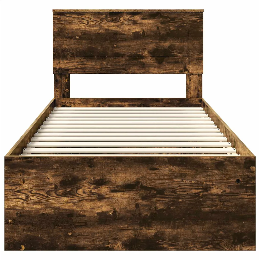 Cadre de lit Chêne fumé 75 x 190 cm Bois d'ingénierie - 7