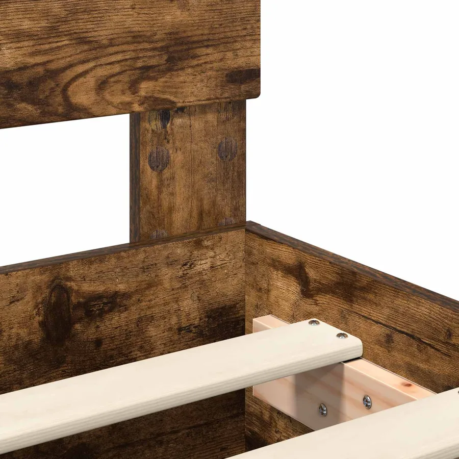 Cadre de lit Chêne fumé 75 x 190 cm Bois d'ingénierie - 10