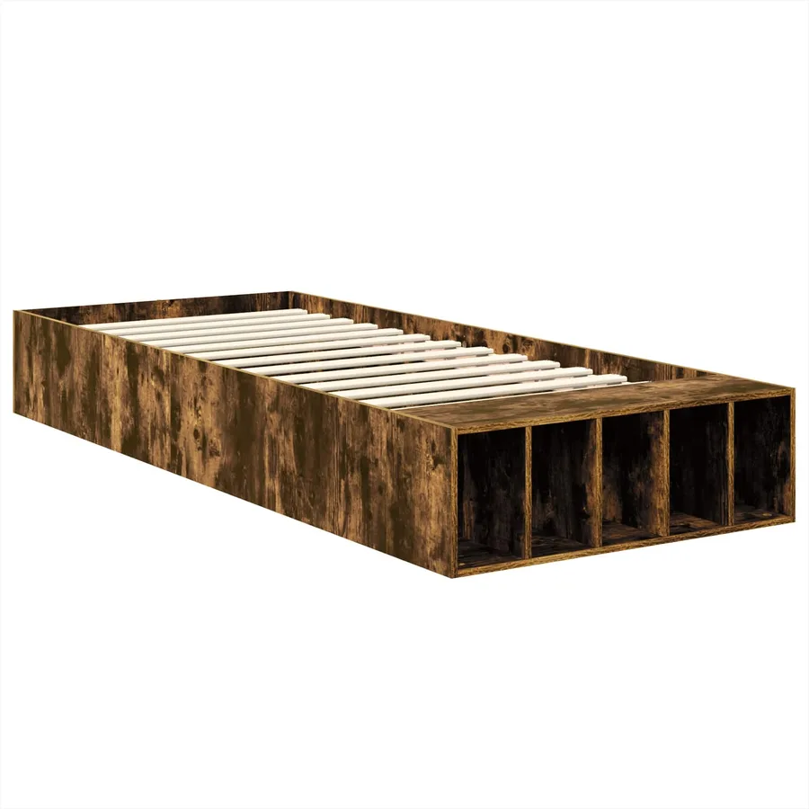 Cadre de lit Chêne fumé 75 x 190 cm Bois d'ingénierie - 5