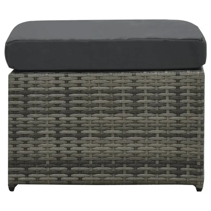 Salon de jardin 4 pcs avec coussins Résine tressée Anthracite - 8