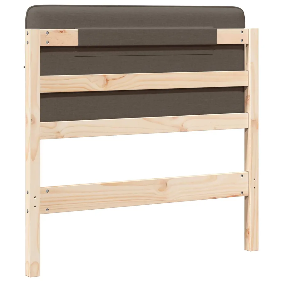Tête de lit capitonnée Marron et Taupe 75 cm Pin massif - 6