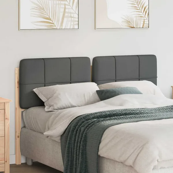 Tête de lit capitonnée Marron et gris clair 135 cm Pin massif