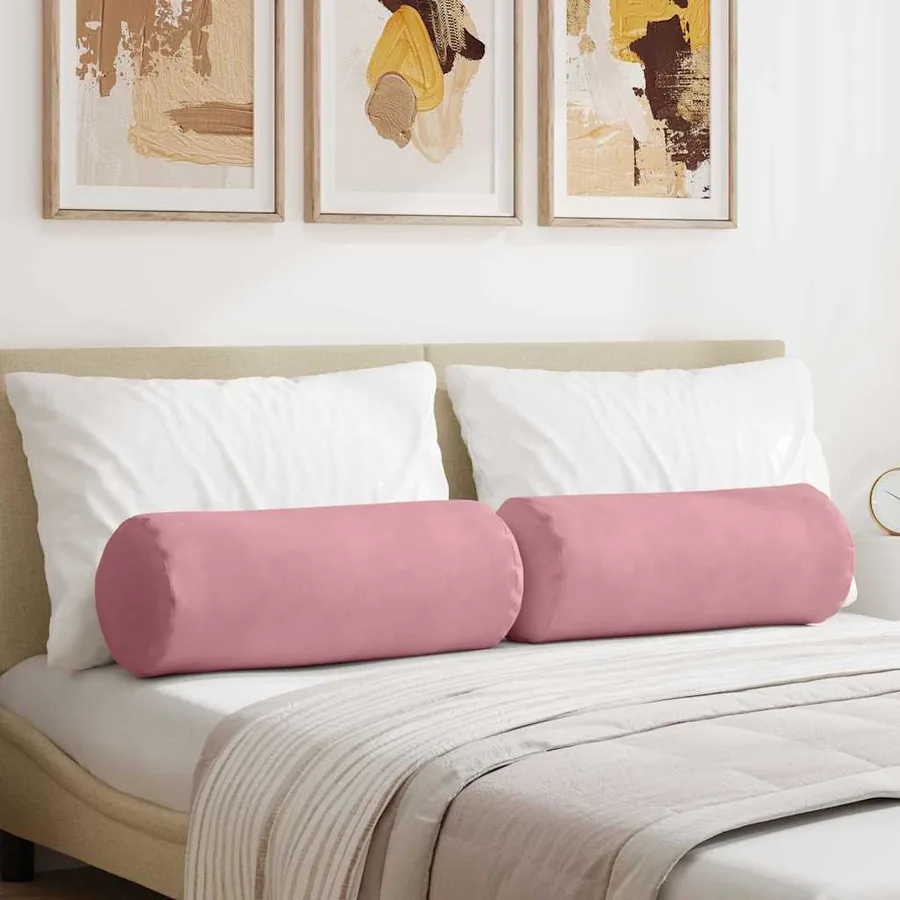 Coussins d'accent 2 pcs Rose Ø 25 x 70 cm
