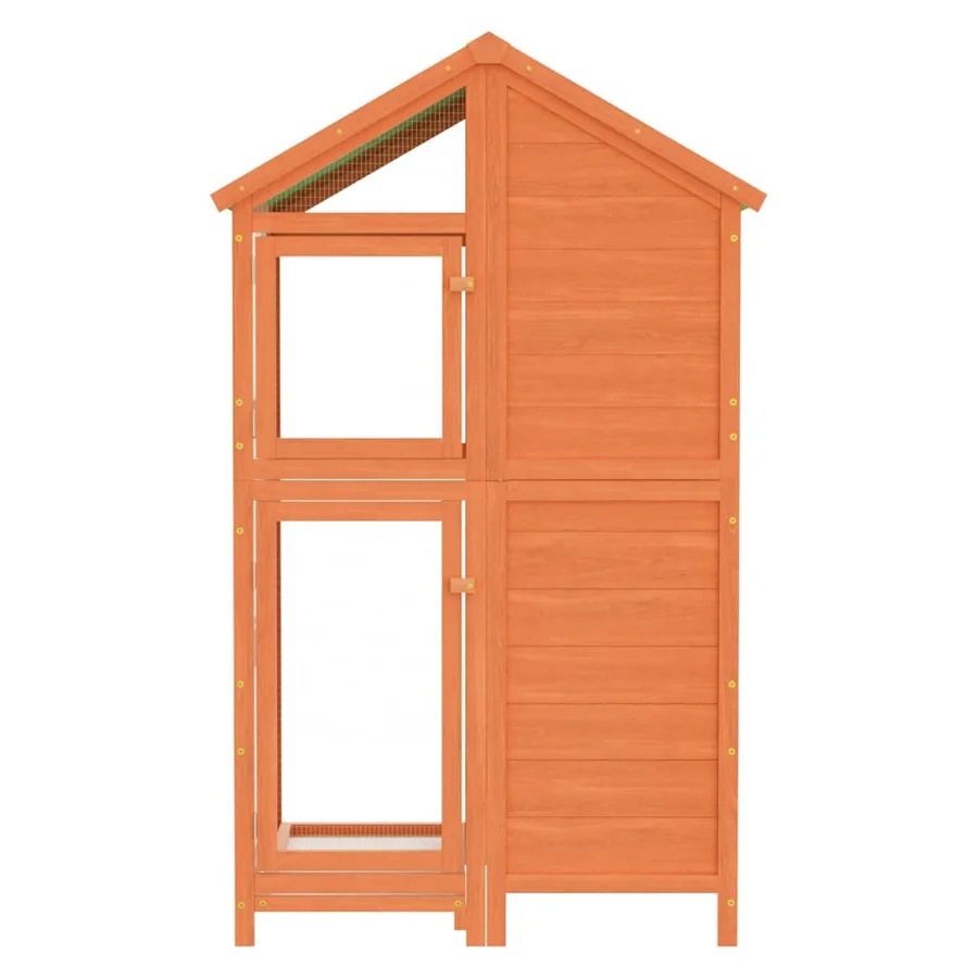 Maison à oiseaux marron 97x81x152 cm bois massif de pin - 3