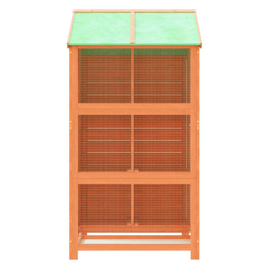 Maison à oiseaux marron 97x81x152 cm bois massif de pin - 5