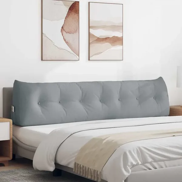 Coussin de Dos Gris clair 200 x 24 x 50 cm tissu