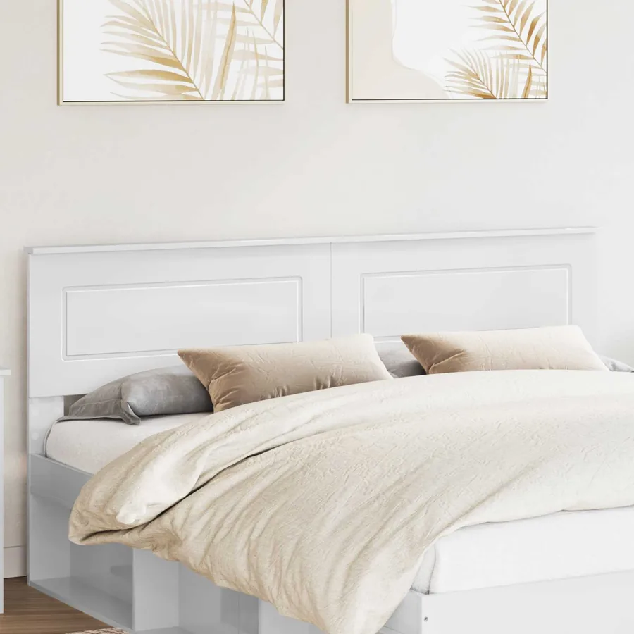 Tête de lit Blanc Brillant Bois d'ingénierie