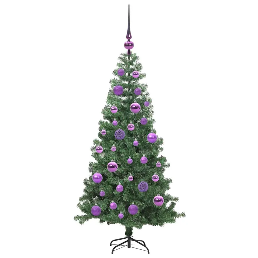 Sapin de Noël avec 150 LED avec support Vert 120 cm PVC - 4