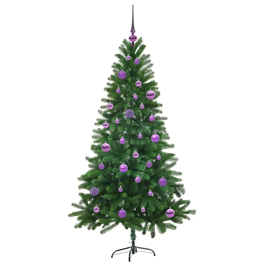 Sapin de Noël avec 150 LED avec support Vert 150 cm PE - 4