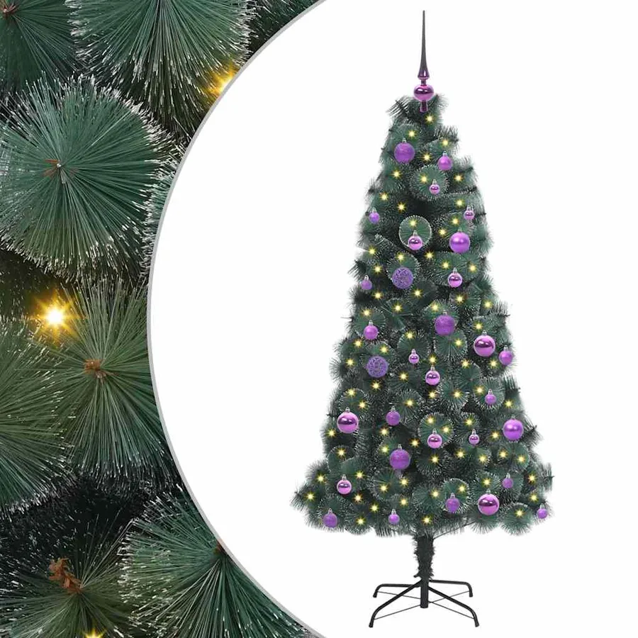 Arbre de Noël artificiel pré-éclairé avec ensemble de boules - 2