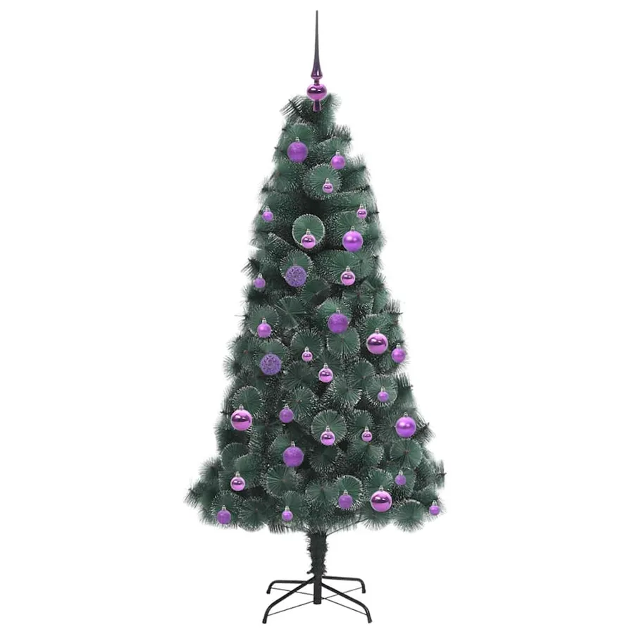 Arbre de Noël artificiel pré-éclairé avec ensemble de boules - 4
