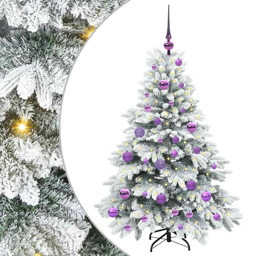 Sapin de Noël artificiel avec 150 LED Blanc 120 cm PE et PVC - 2