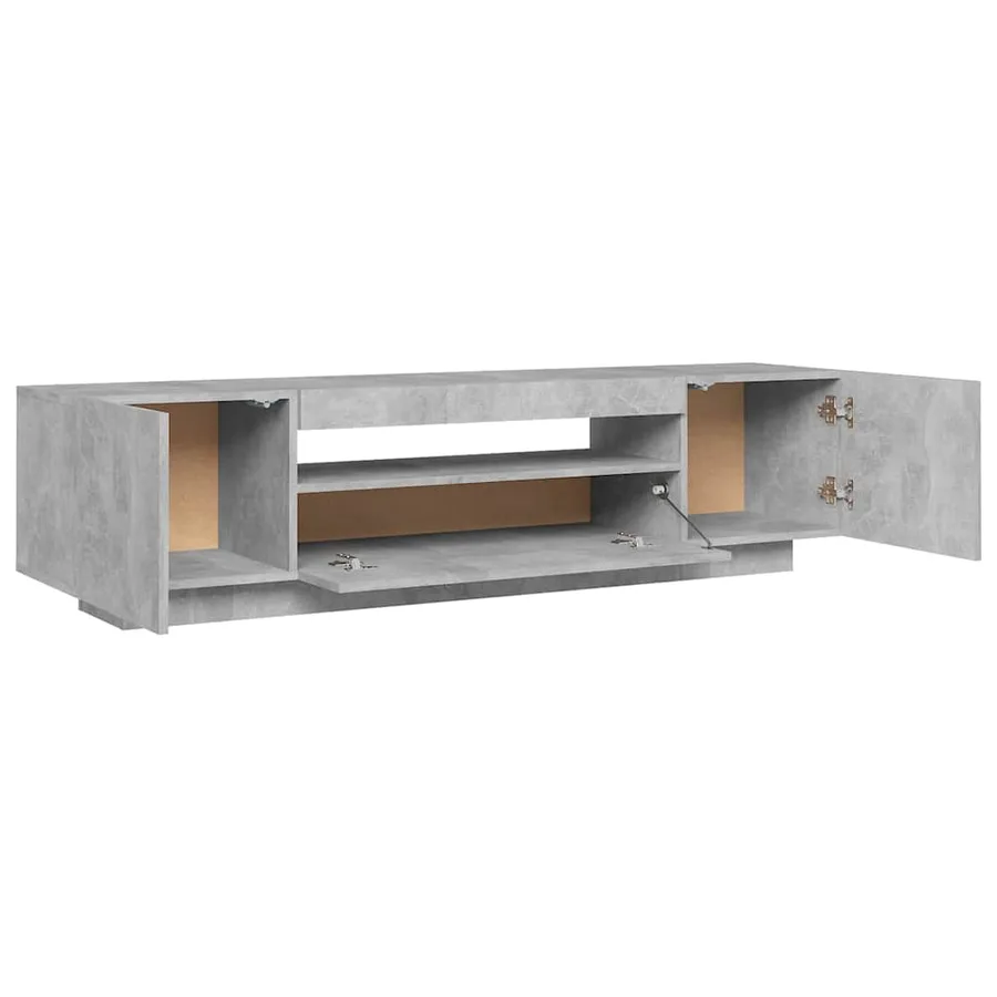 Meuble TV avec lumières LED gris béton 160x35x40 cm - 9