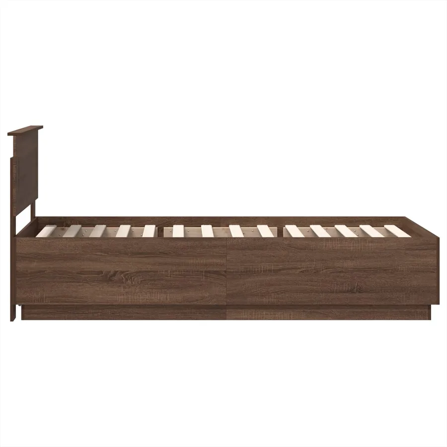 Cadre de lit Chêne brun 70 x 190 cm Bois d'ingénierie - 9