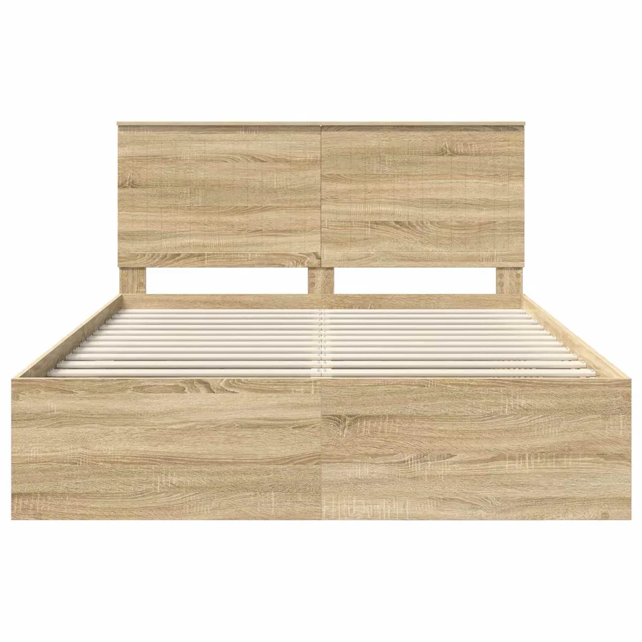 Cadre de lit Chêne Sonoma 150 x 200 cm Bois de pin massif - 7